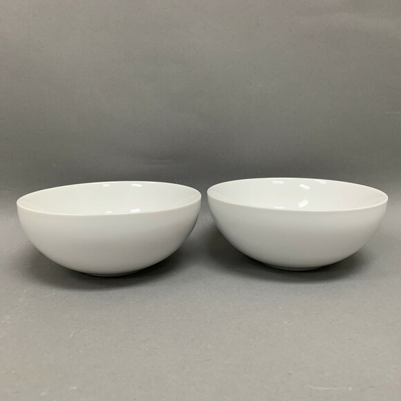 Crate & Barrel Mark Hunt White Soup Cereal Bowls Lot of 2 - Picture 1 of 8